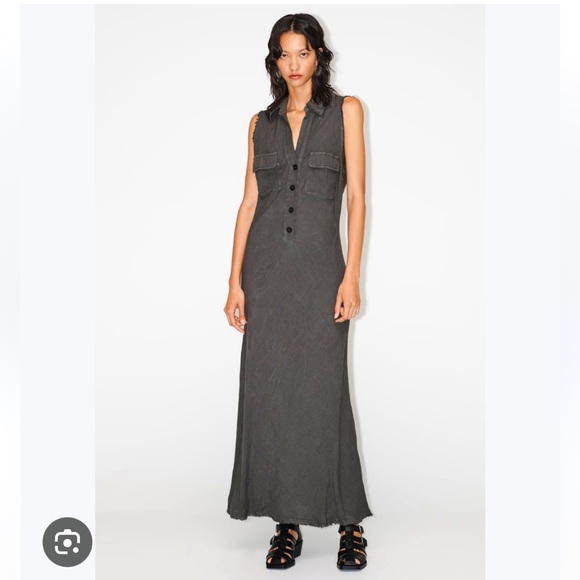 ZARA LINEN SHIRTDRESS - Picture 5 of 11